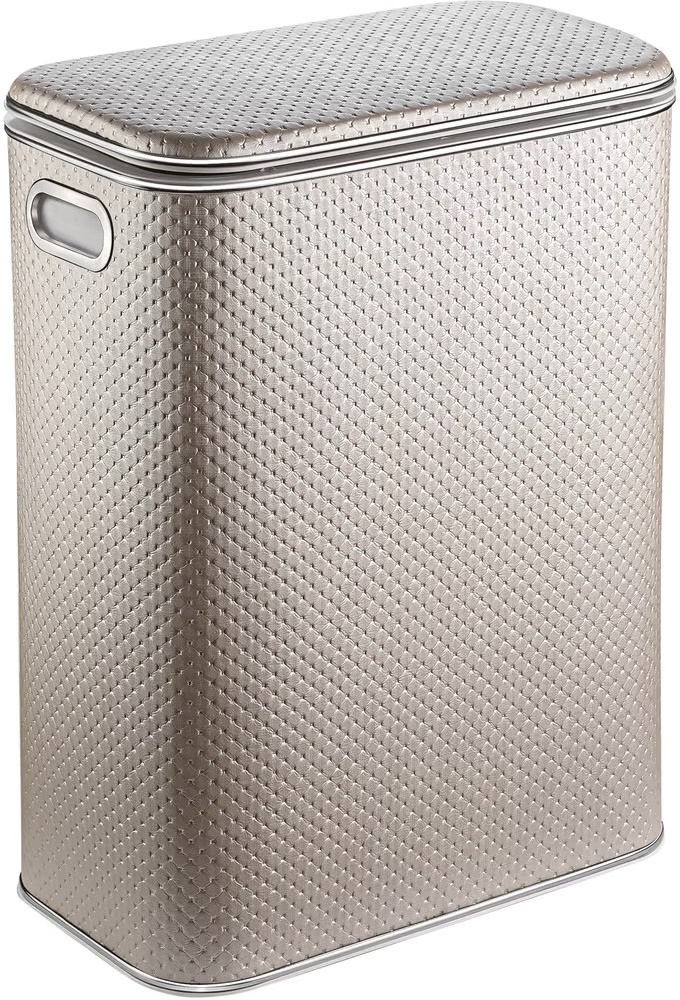 Корзина для белья Geralis PLH-B PUNTO бежевая, кант хром, стандартная
