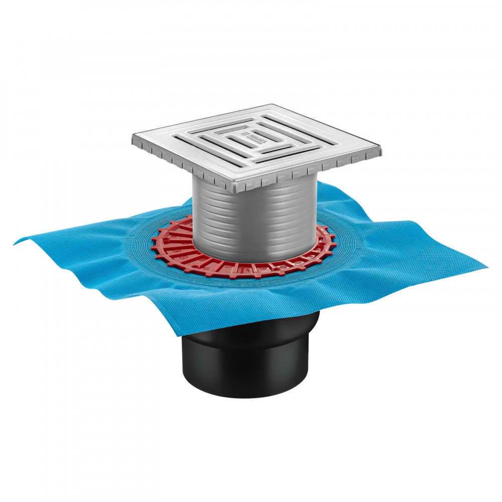 Душевой трап Berges Wasserhaus Zentrum Uno 090472 15x15 см с вертикальным сифоном