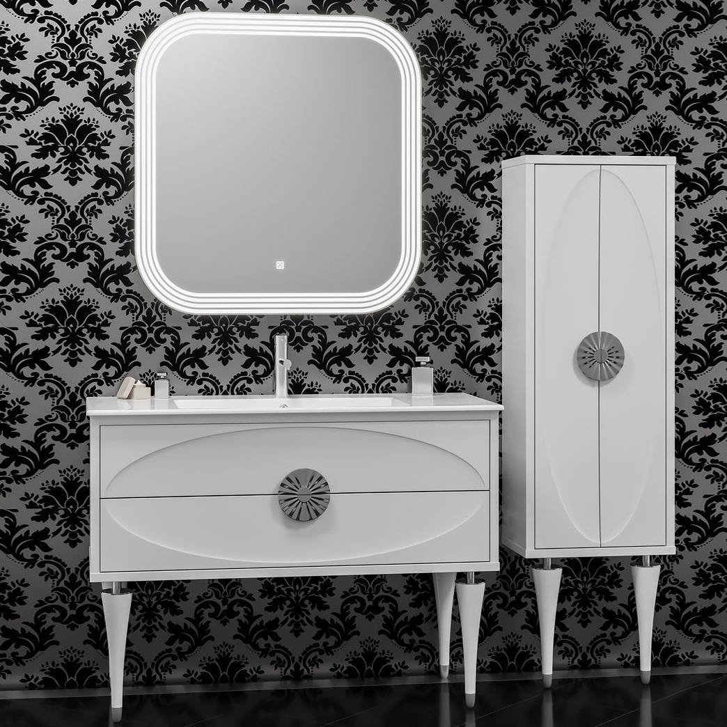 Мебель для ванной Smile Ибица 90 белая, фурнитура хром