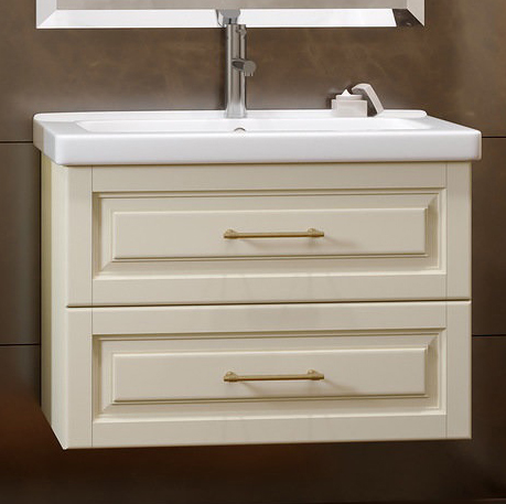 Тумба с раковиной Smile Сити 80 слоновая кость