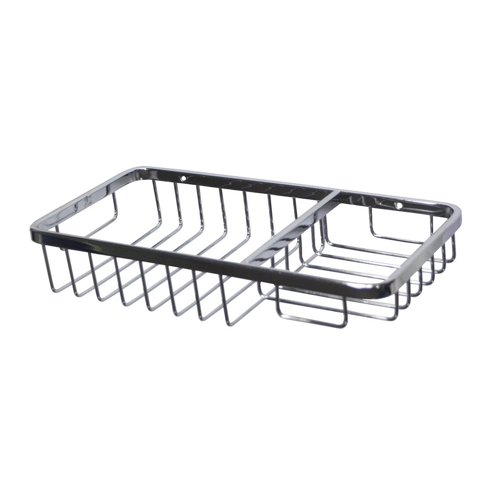 Мыльница Санакс 1221 большая двухсекционная, нержавейка хромированная, решетка