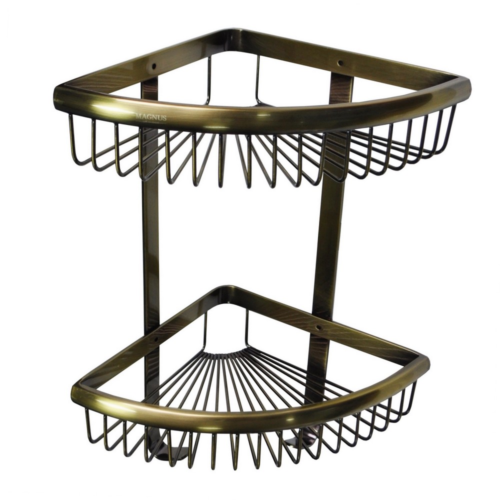 Полка Magnus 95341 двойная, угловая, под бронзу