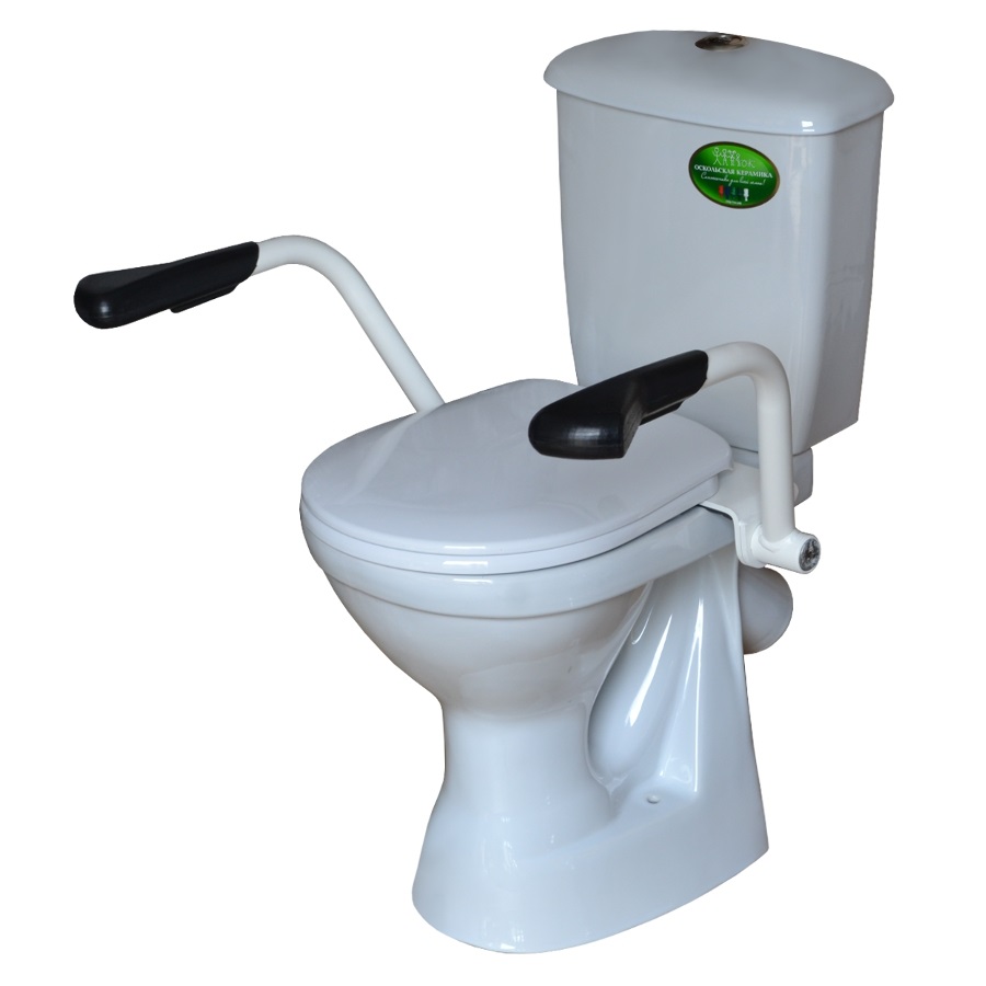 Унитаз-компакт Оскольская керамика Персона Премиум, с двойным опорным поручнем, косой выпуск