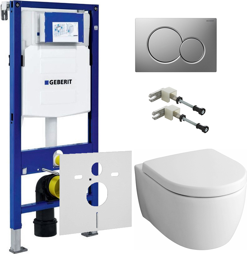 Комплект инсталляция Geberit Duofix UP320 111.300.00.5 + кнопка смыва + чаша Keramag iCon