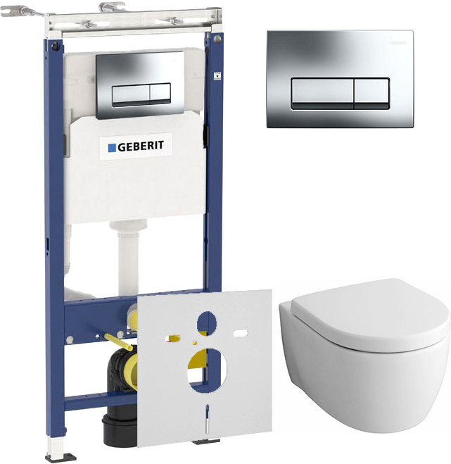 Комплект  инсталляции для унитазов Geberit Duofix Платтенбау 458.125.21.1 + Keramag iCon 204060
