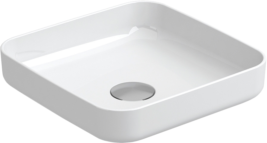 Раковина Sanitana Arena 38 накладная, белый глянцевый