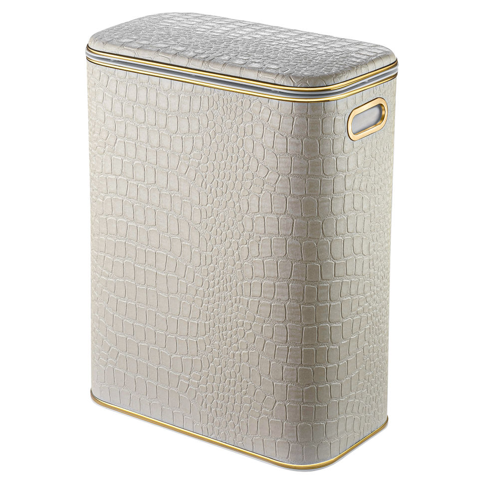 Корзина для белья Geralis KLG-B бежевая, кант золото, стандартная