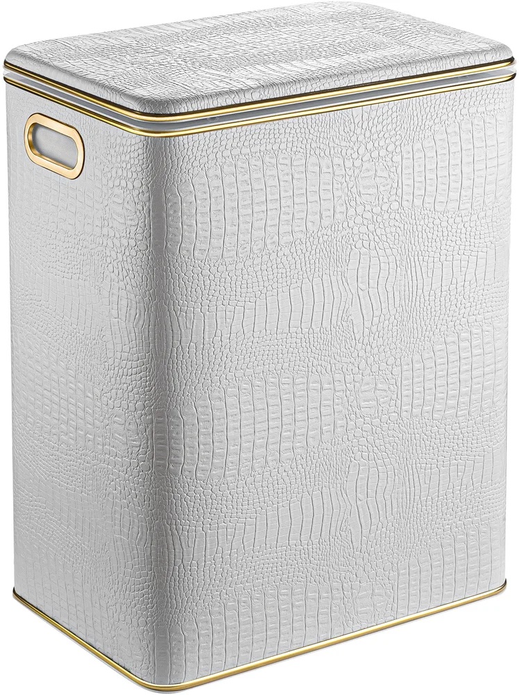 Корзина для белья Geralis KWG-S белая, золото, большая