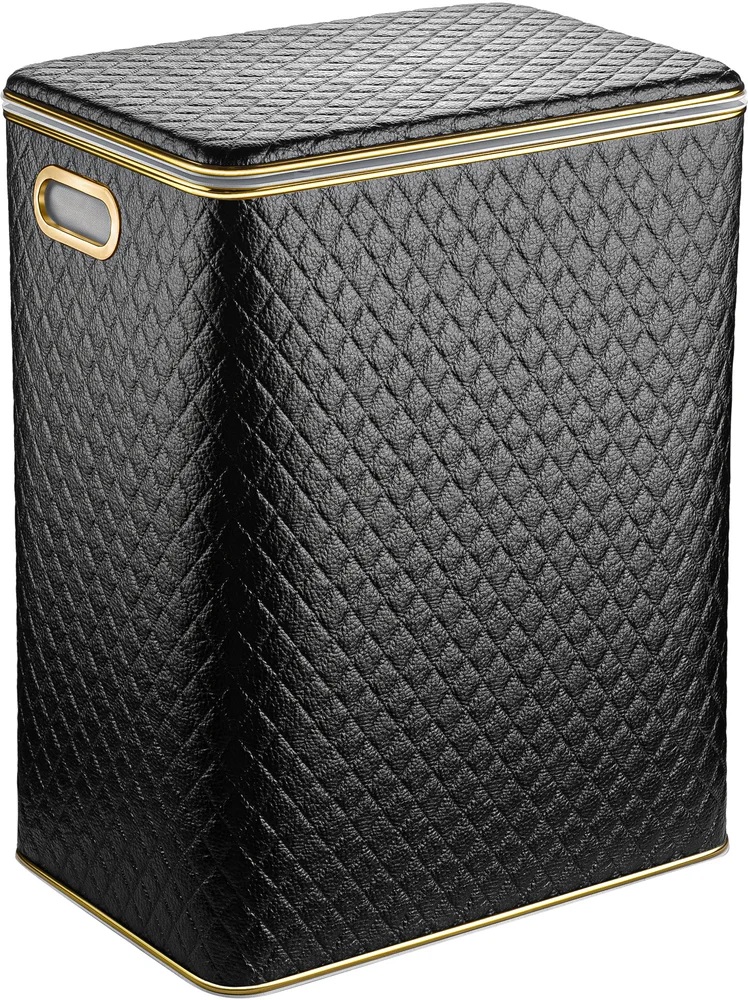 Корзина для белья Geralis CBG-S черная, золото, большая