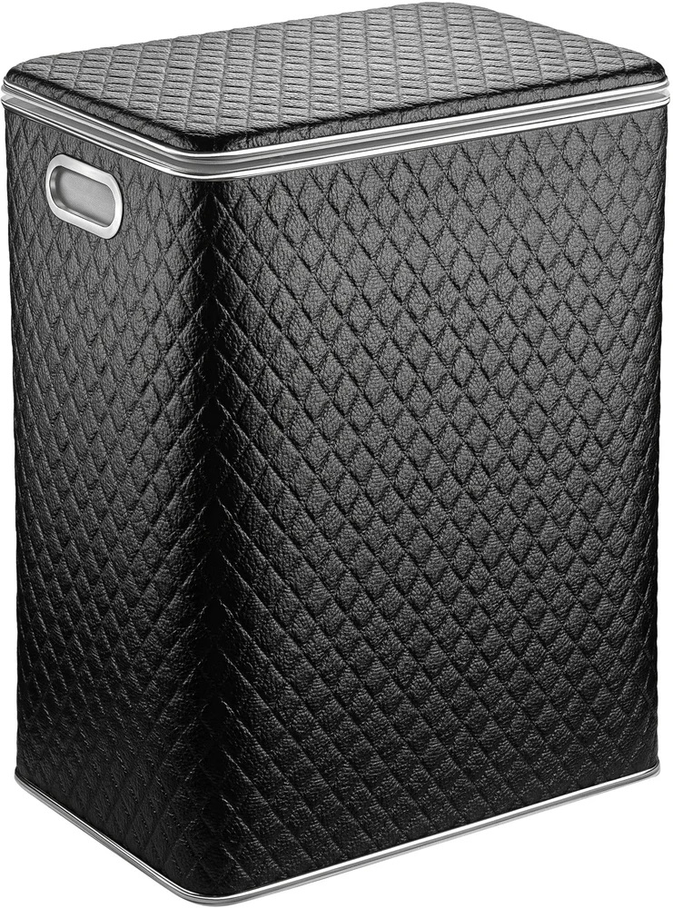 Корзина для белья Geralis CBH-S черная, хром, большая