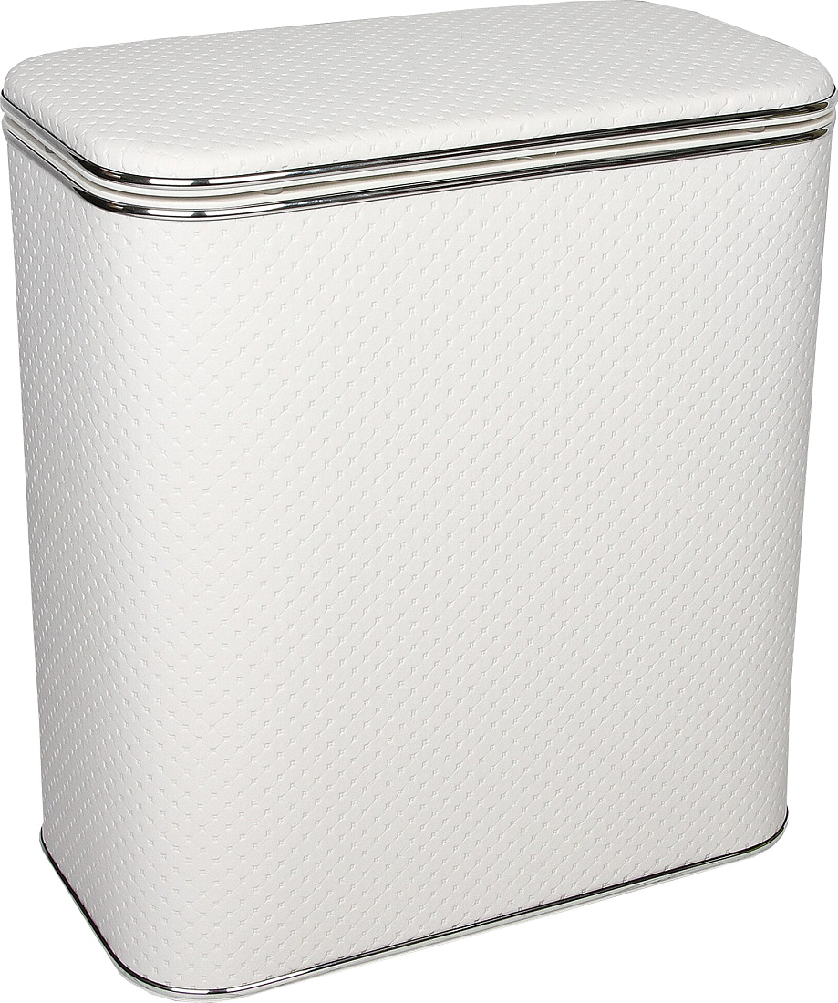 Корзина для белья Geralis PWH-M белая, хром, малая