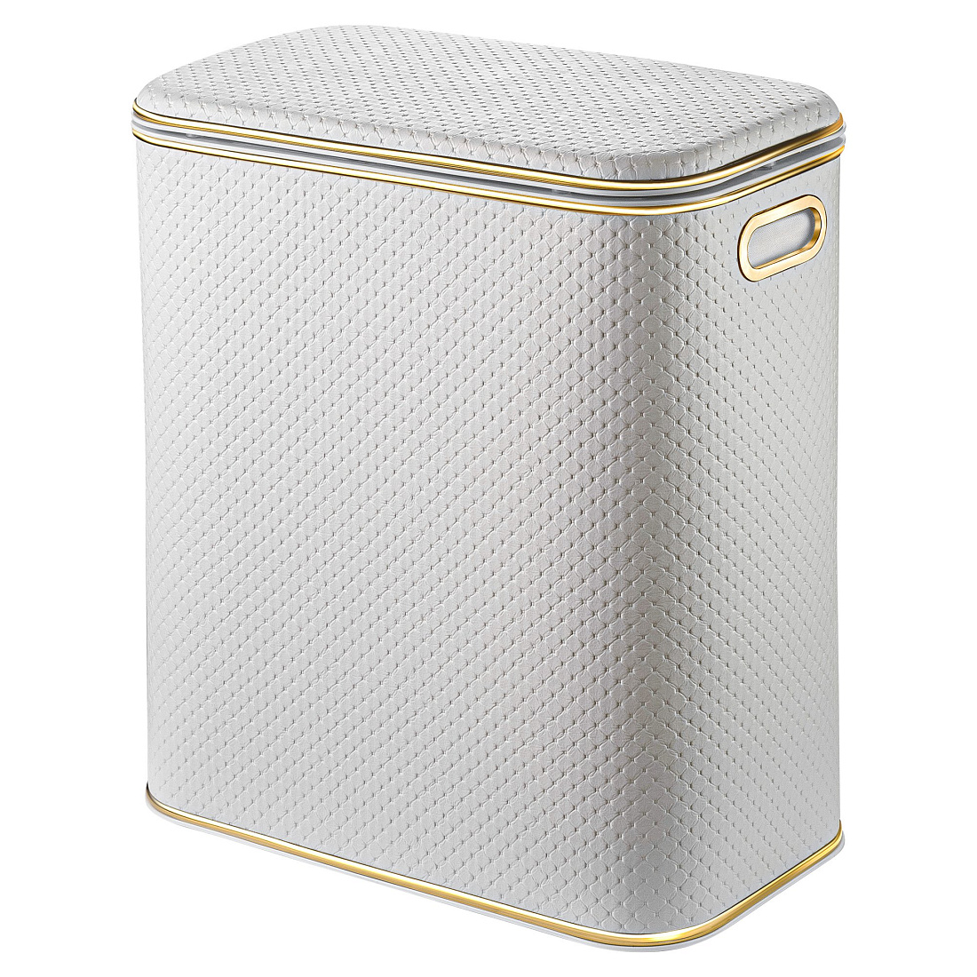 Корзина для белья Geralis PWG-M белая, золото, малая