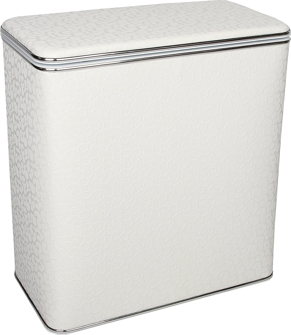 Корзина для белья Geralis FWH-M флористика, белая, хром, малая