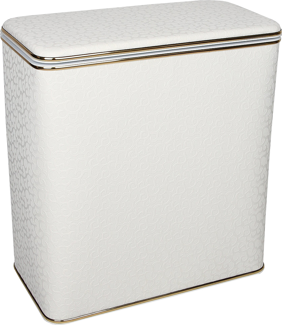 Корзина для белья Geralis FWG-M флористика, белая, золото, малая