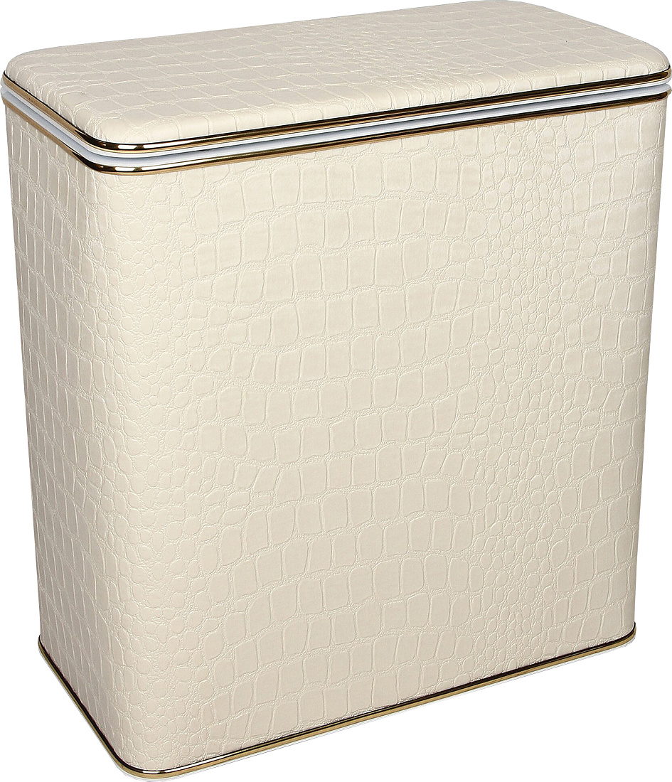 Корзина для белья Geralis KLG-M крокодил, бежевая, золото, малая