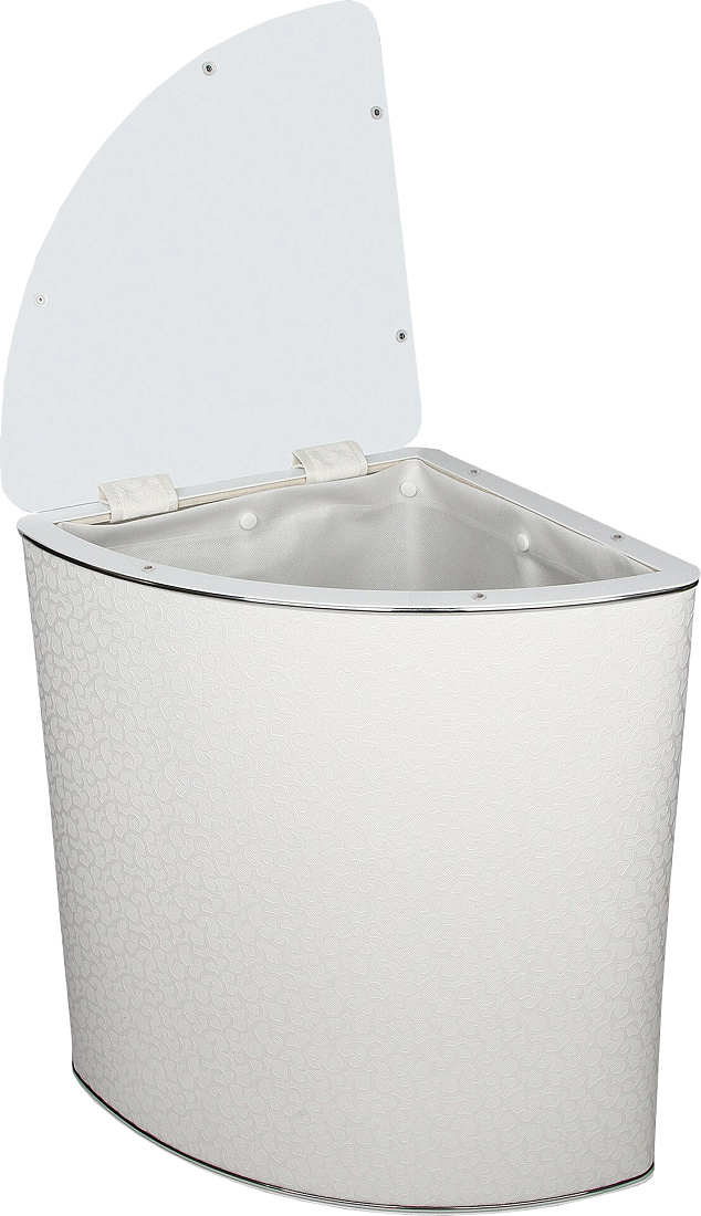 Корзина для белья Geralis FWH-U белая, хром, угловая