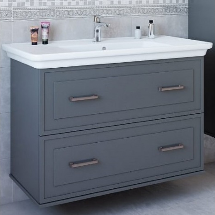 Тумба с раковиной Sanflor Модена 105 подвесная, серая