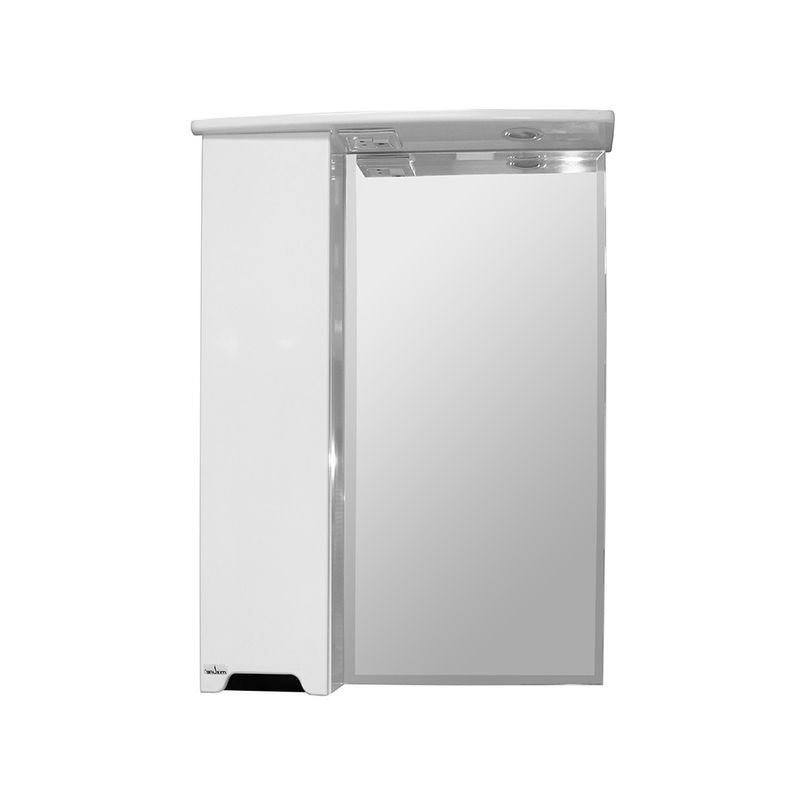 Зеркало-шкаф Mixline Прометей для ванной с подсветкой и зеркалом левый