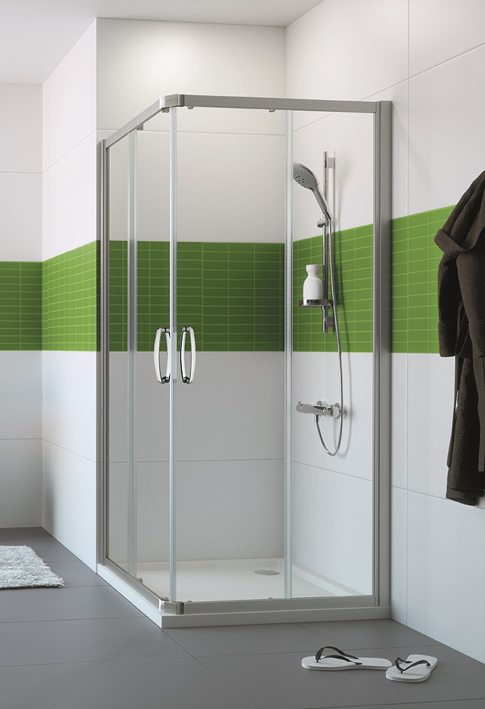 Душевой уголок Huppe Fracture 2.CU0103.069.321 90x90 см, профиль серебро с ярким блеском