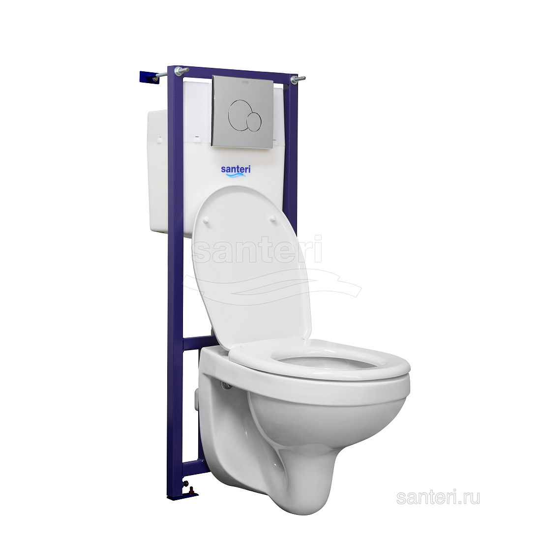 Комплект Santeri Альфа ПЭК (комфорт) 1.3816.4.S00.00B.0 подвесной унитаз + инсталляция + сиденье + панель хром