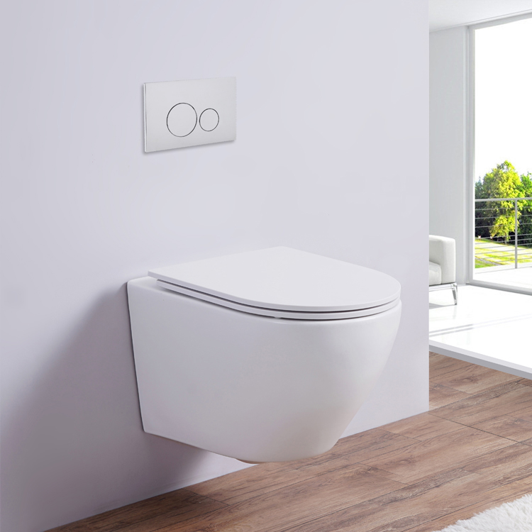 Унитаз подвесной CeramaLux 2197 безободковый, белый глянцевый