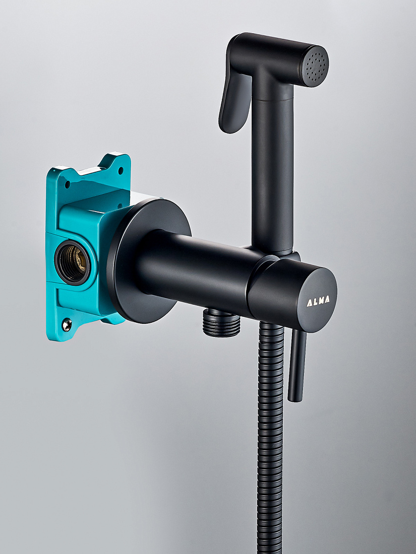 Гигиенический душ ALMAes Benito AL-859-05 со смесителем, черный