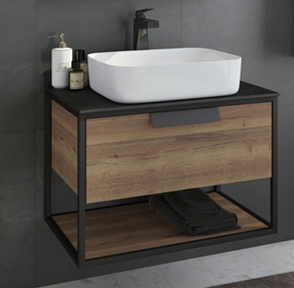 Тумба с раковиной Comforty Кёльн 75 дуб темный