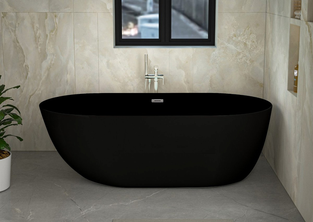 Акриловая ванна Ceruttispa Como MB CT9904 170х75х56 отдельностоящая. черная матовая