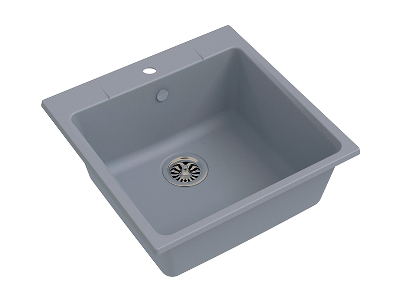 Мойка кухонная Ewigstein Gerd 50, серая металлик