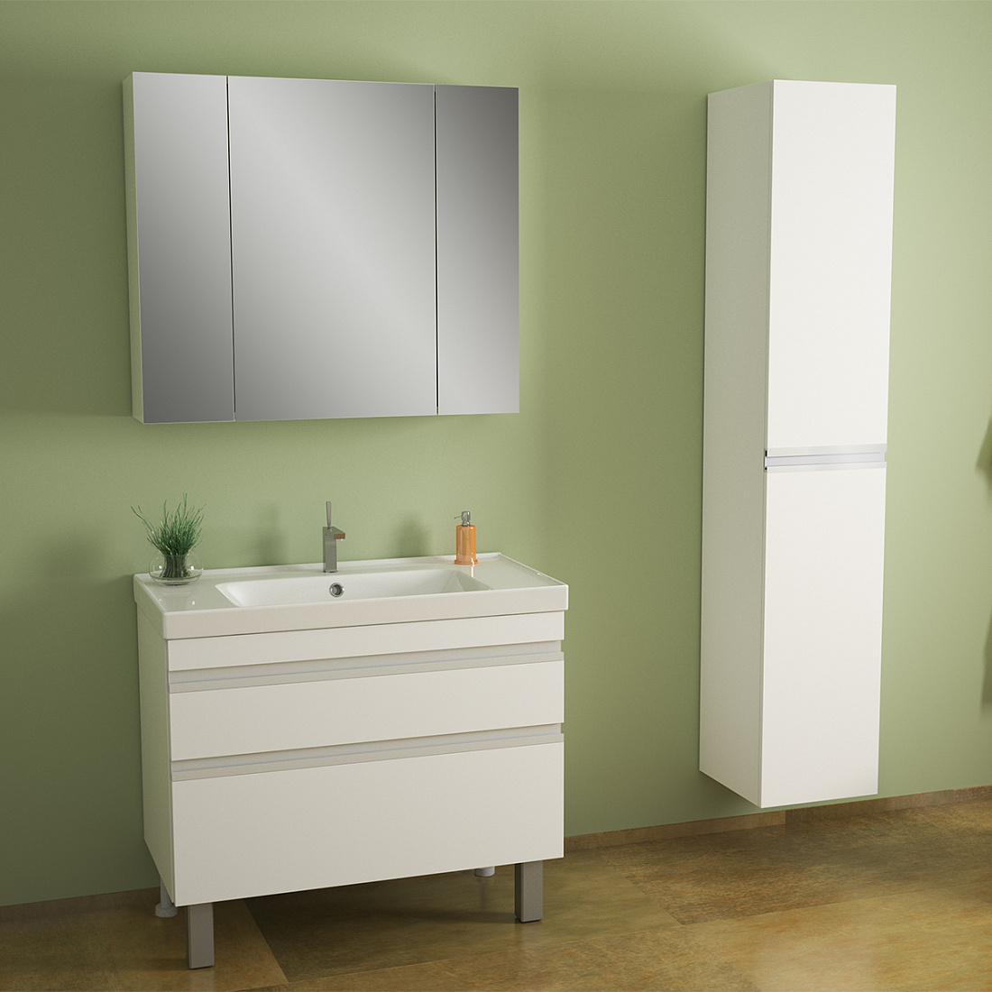 Мебель для ванной комнаты Dreja.eco Grace Plus 90 белый глянец