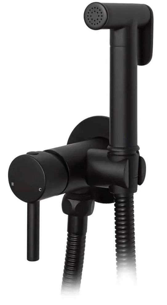 Гигиенический душ Grocenberg GB001BL со смесителем, черный матовый