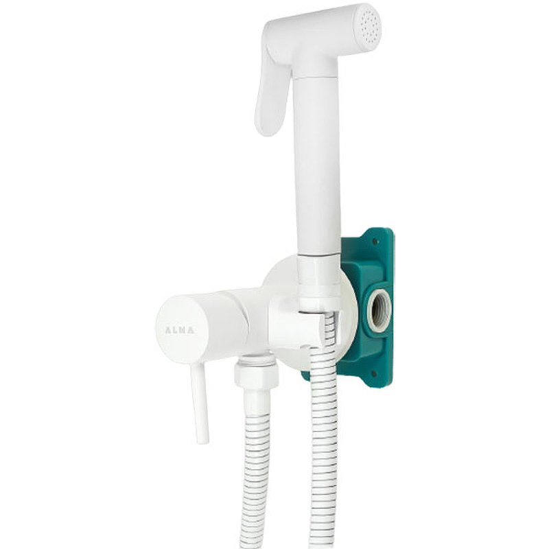 Гигиенический душ ALMAes Benito AL-859-06 со смесителем, белый матовый