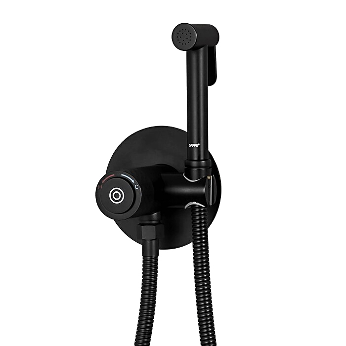 Гигиенический душ Gappo G7288-6 с прогрессивным смесителем, черный матовый