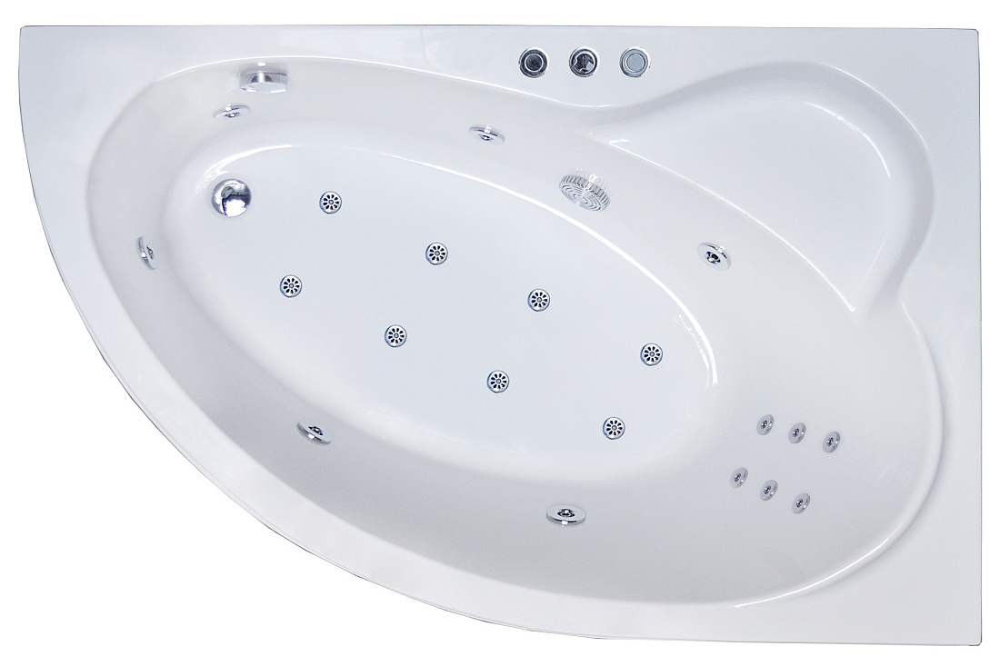 Акриловая ванна Royal Bath ALPINE DE LUXE 170x100x58 R с гидромассажем