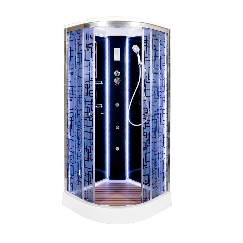 Душевая кабина Deto BМ1590 LED с гидромассажем BLACK