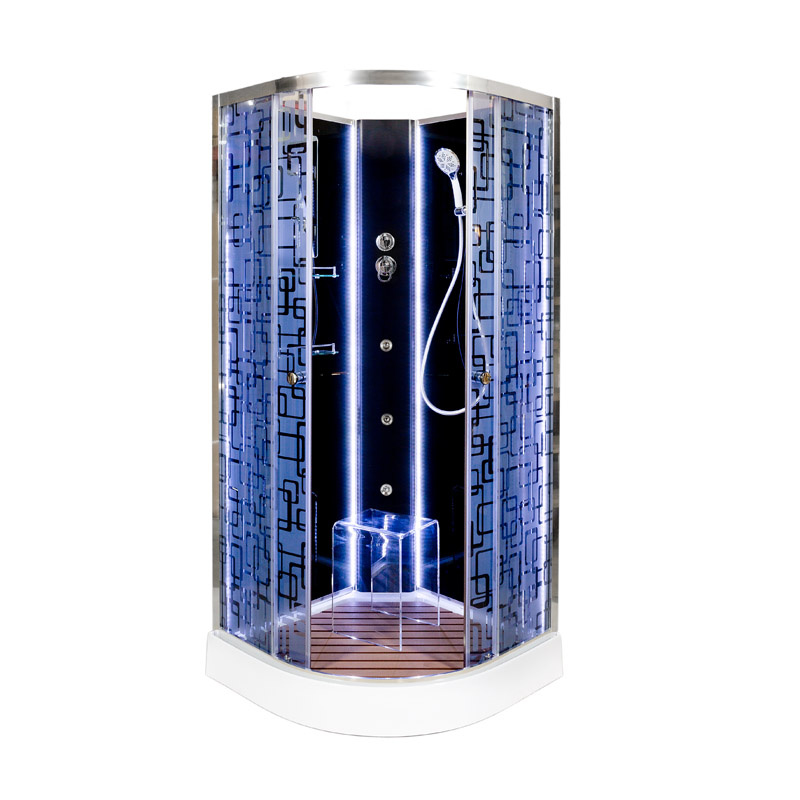 Душевая кабина Deto BМ1590 N LED с гидромассажем BLACK