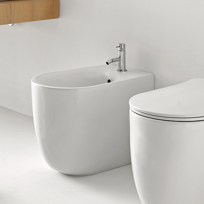 Биде напольное Kerasan Nolita 532001 белый глянцевый