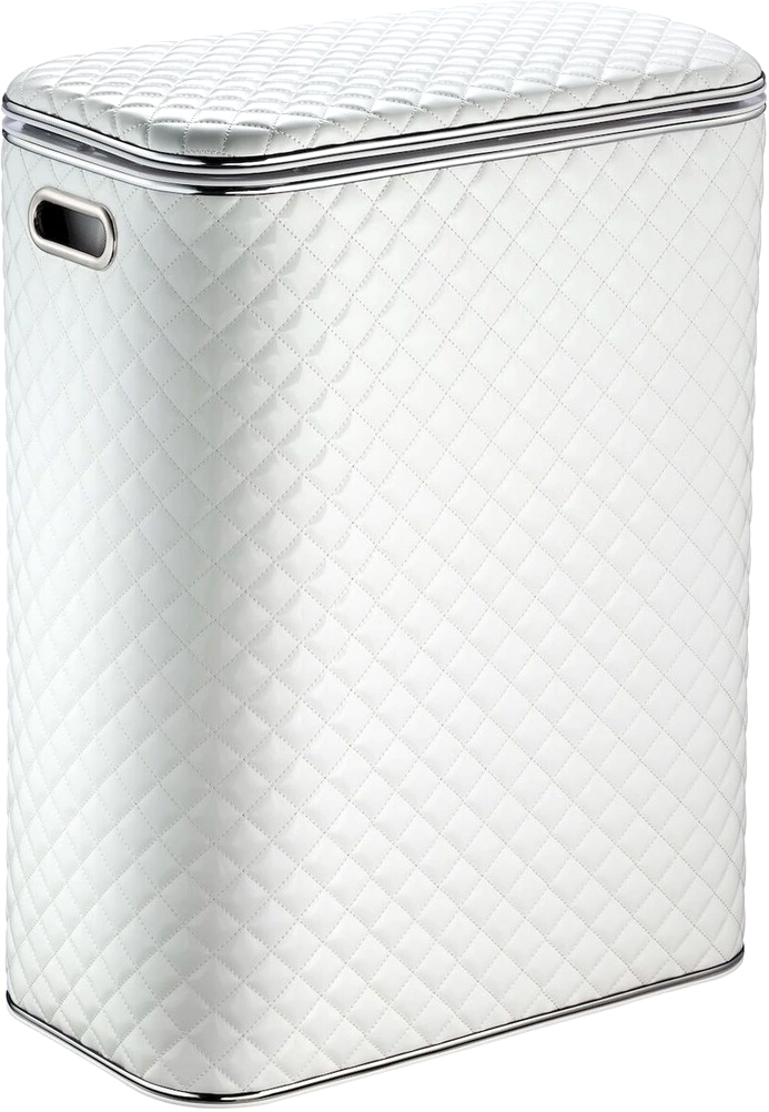 Корзина для белья Geralis SWH-B, белая/хром