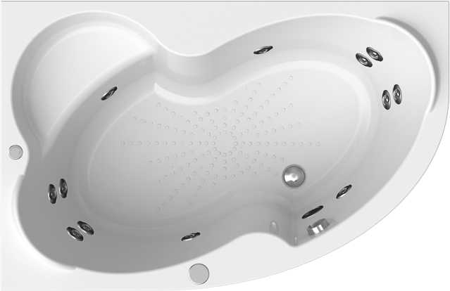 Акриловая ванна Radomir Vannesa Massage Ирма 160х105, с каркасом, экраном и полотенцедержателем, бал