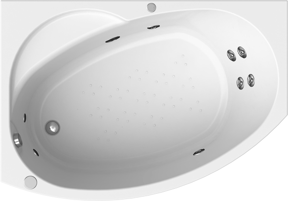 Акриловая ванна Radomir Vannesa Massage Монти 150х105, с гидромассажем, каркасом и экраном, баланс,