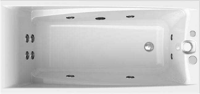 Акриловая ванна Radomir Vannesa Massage Фелиция 160х75, с гидромассажем и каркасом, экран с рисунком