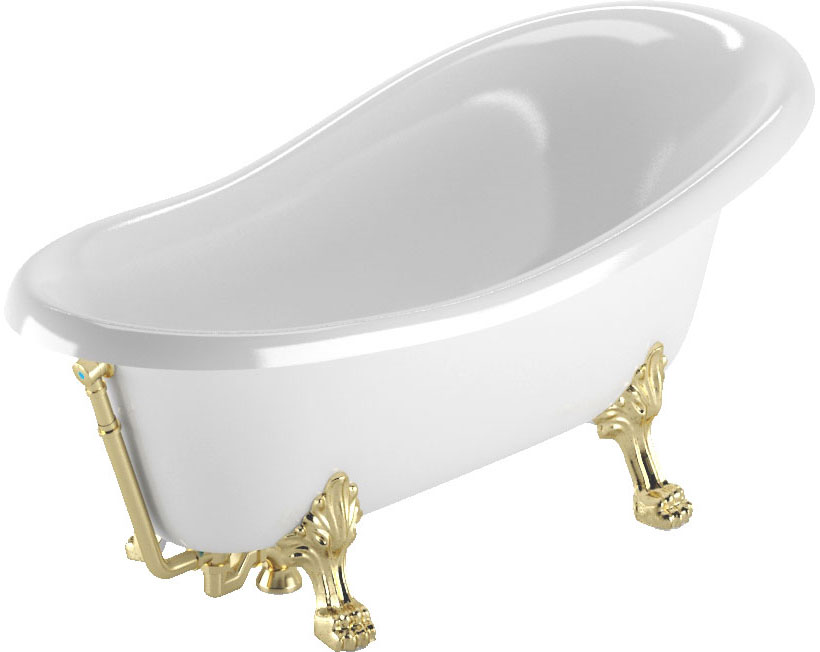 Ванна из искусственного камня Veragio Gialetta 26932 слив/перелив золото