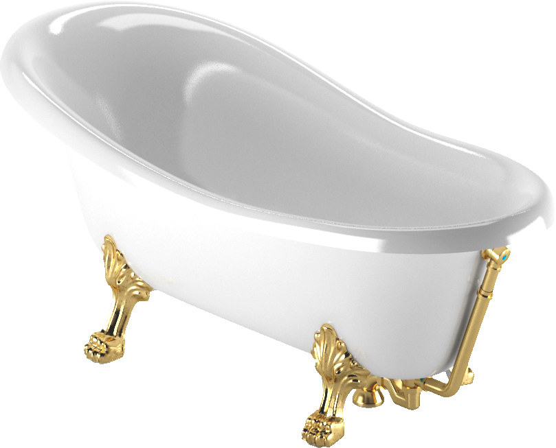 Ванна из искусственного камня Veragio Markiza 30256 слив-перелив золото