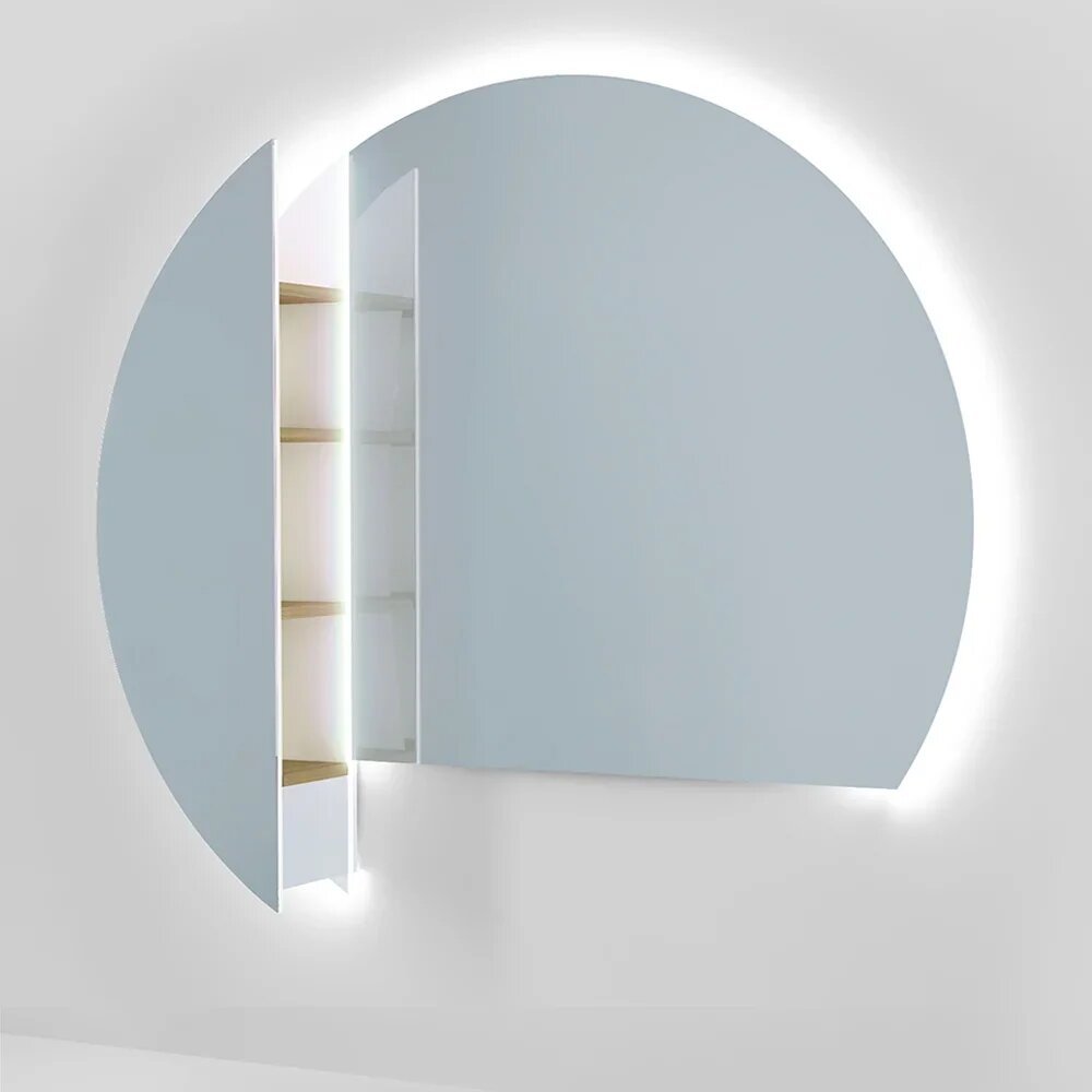 Зеркало-шкаф Jorno Solis 140 с подсветкой и пеналом