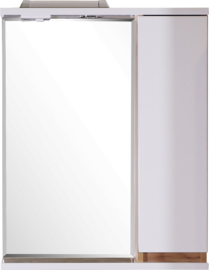 Зеркало-шкаф ASB-Mebel Марко 60 с подсветкой, дуб золотой/белый