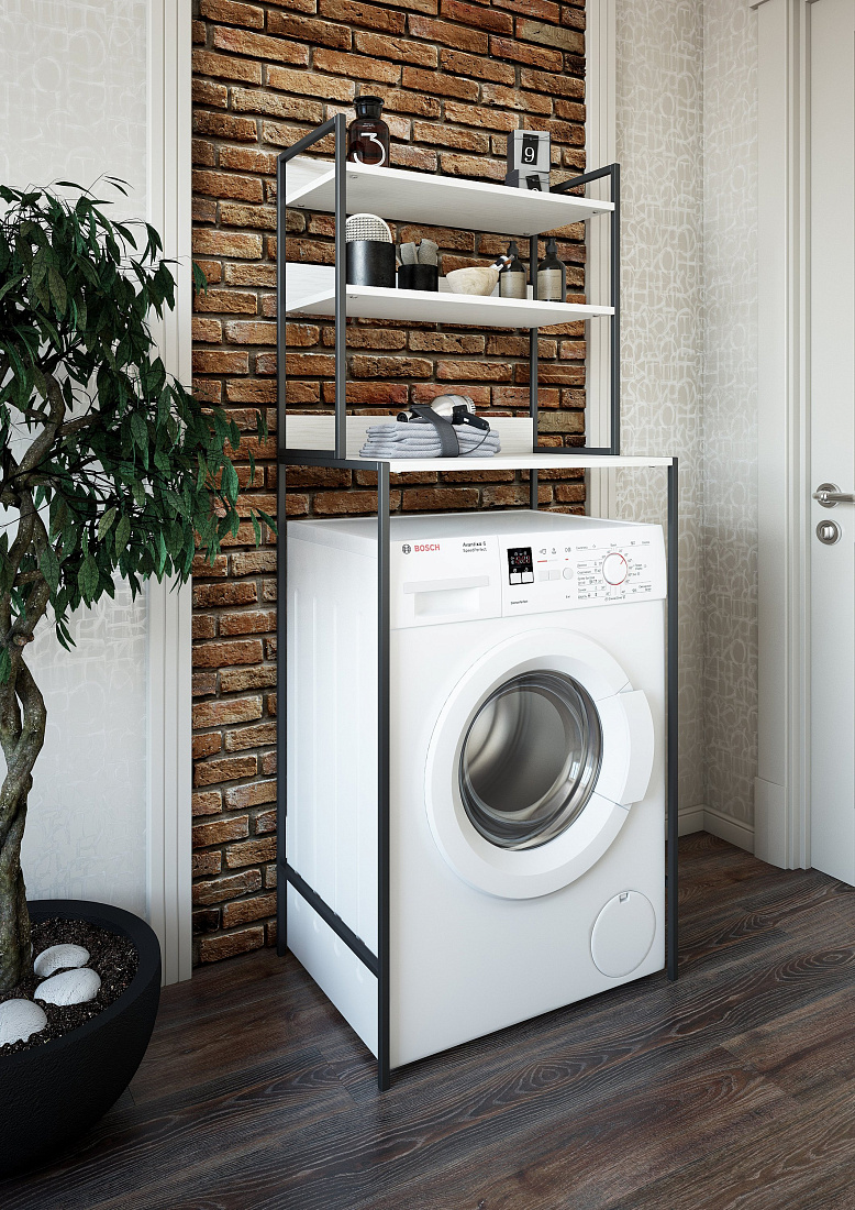 Стеллаж Sanflor над стиральной машиной, черный муар 82613188