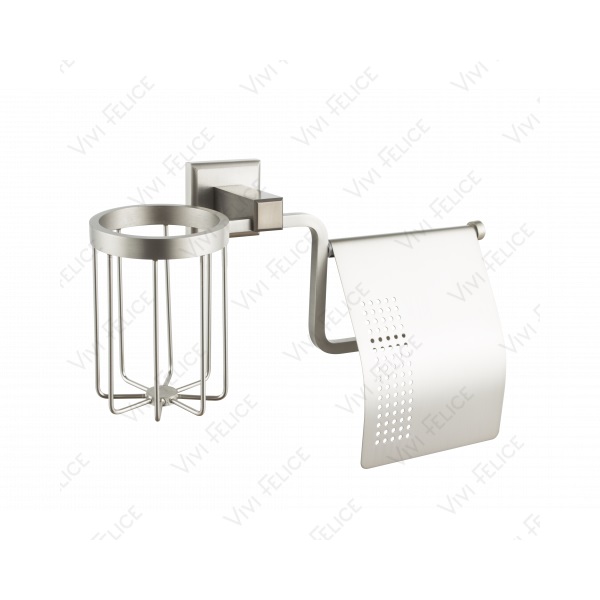 Держатель туалетной бумаги Felice Argento FL 1007-D-NICHEL с держателем освежителя