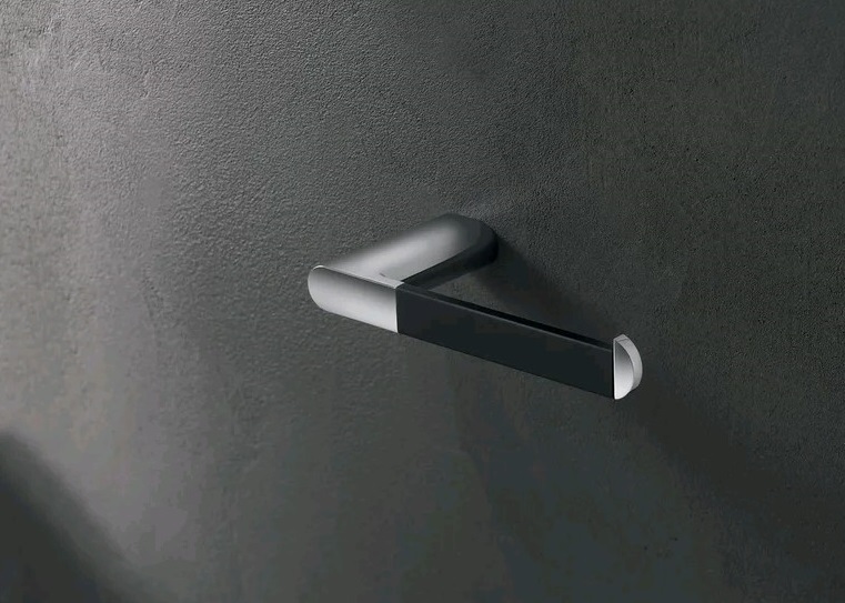 Держатель туалетной бумаги Inda Mito A2025ANC левый, хром/черный матовый