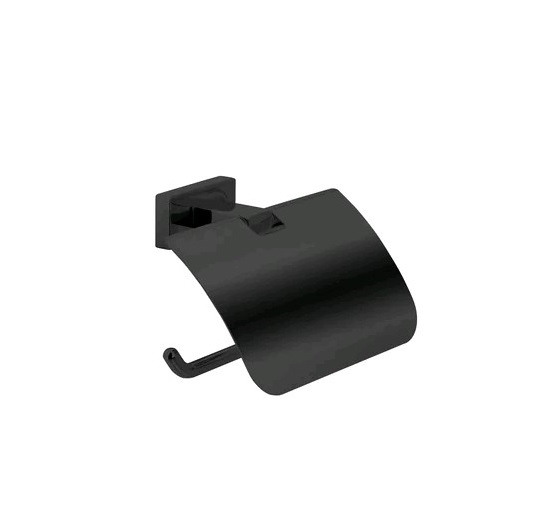 Держатель туалетной бумаги Inda Lea A18260NE с крышкой, черный матовый