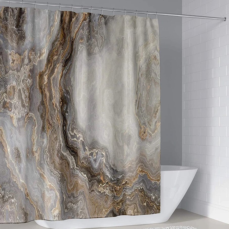 Штора для ванной Carnation Home Fashions Marble 180x200 brown